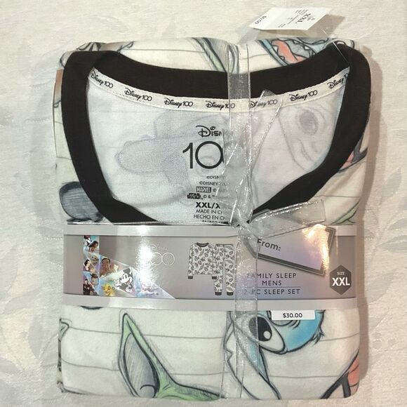 Disney 100 Character Pajamas Family Matching 2 pc Set Men’s Sz XXL NWT PJs Knit - Picture 2 of 4